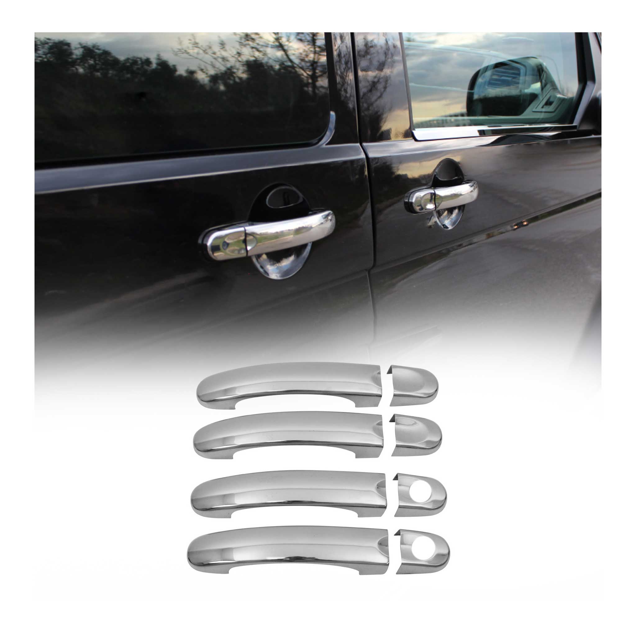 Couverture poignée de porte pour VW Multivan T5 2003-2015 4 Portes inox 8Pcs