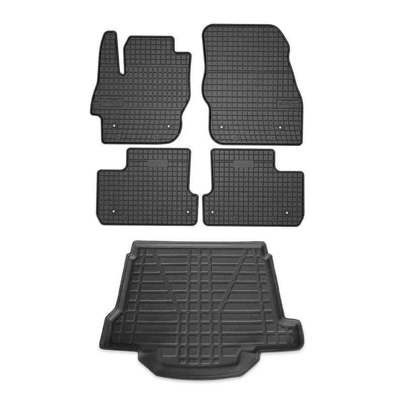 Kit Tapis de sol et coffre pour Mazda 3 2008-2014 Berline TPE Noir