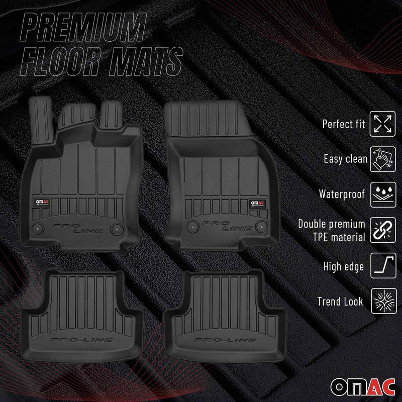 OMAC Tapis de sol caoutchouc pour Audi Q2 2017-2025 Noir Premium