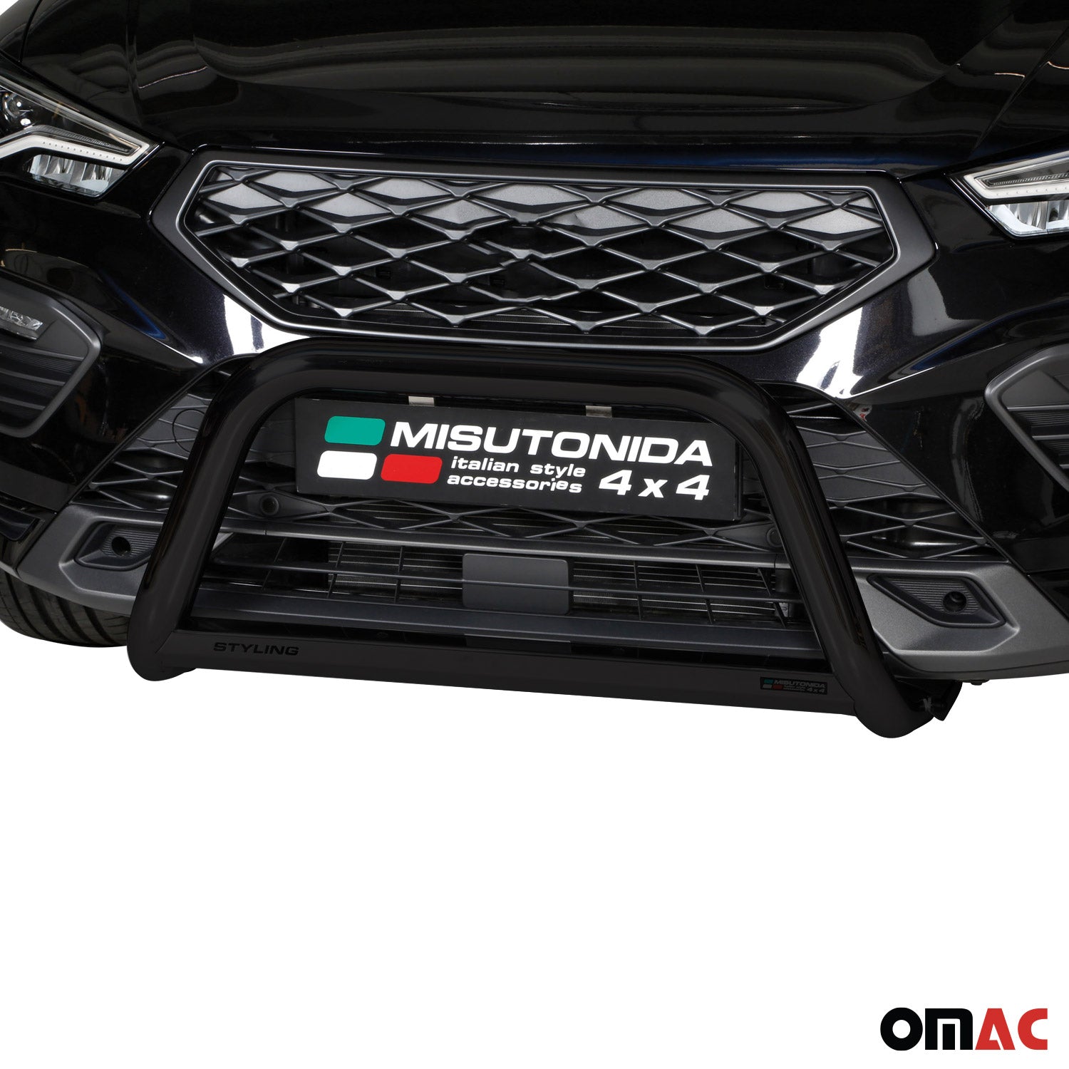 Pare-buffle Avant pour Seat Ateca 2021-2026 FL 63mm en Acier Inoxydable Noir