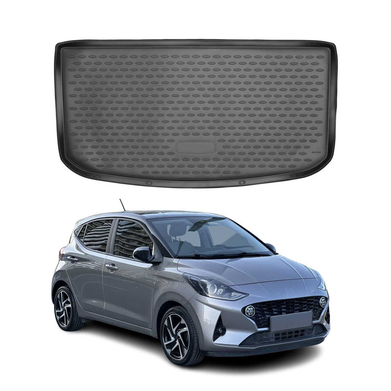 Tapis de Coffre pour Hyundai i10 2019-2025 Noir TPE