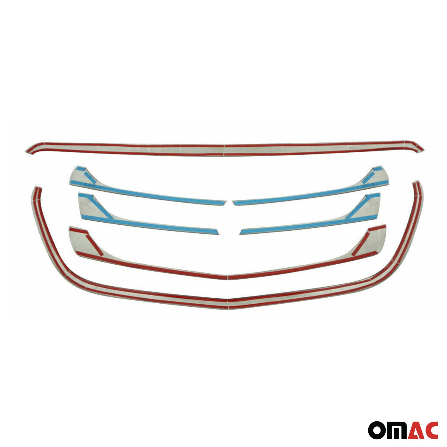 Moulure de Grille de Calandre pour Mercedes Vito W447 2014-2019 Chromé 7Pcs