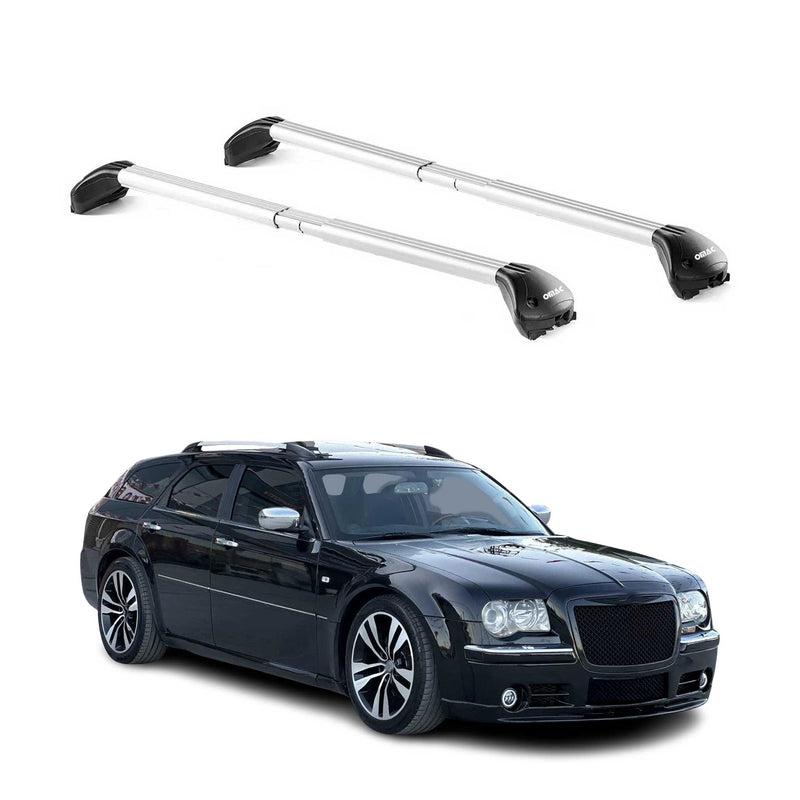 Barres de toit pour Chrysler 300 C Wagon 2004-2011 Gris Argenté 2 pièces ABE