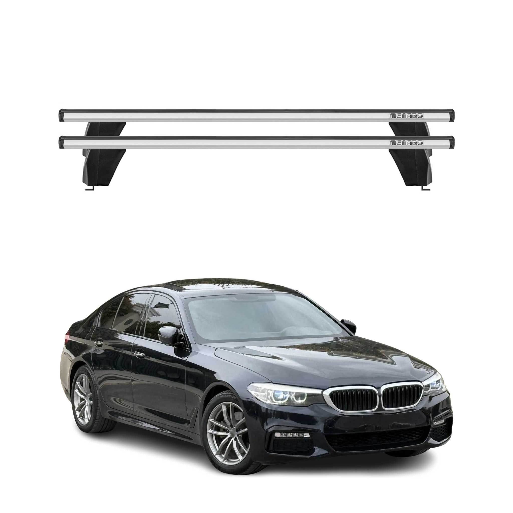 Menabo Barres de toit transversales pour BMW Série 5 G30 16-23/M5 F90 18-23 Gris
