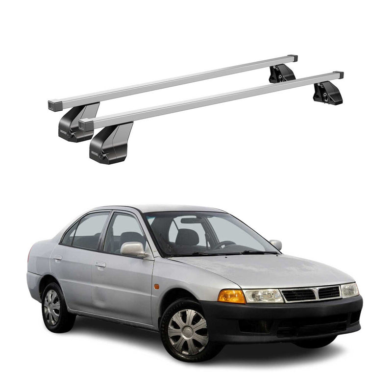 Barres de toit transversales pour Mitsubishi Lancer VII 1995-2000 Acier Gris