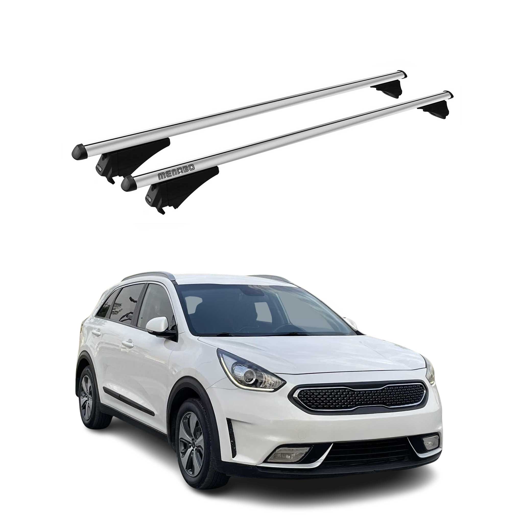 Tiger Barres de toit transversales pour Kia Niro I 2017-2022 Gris
