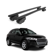 Barres de toit transversales pour Audi Q5 FY 2017-2024 Alu Noir 2x