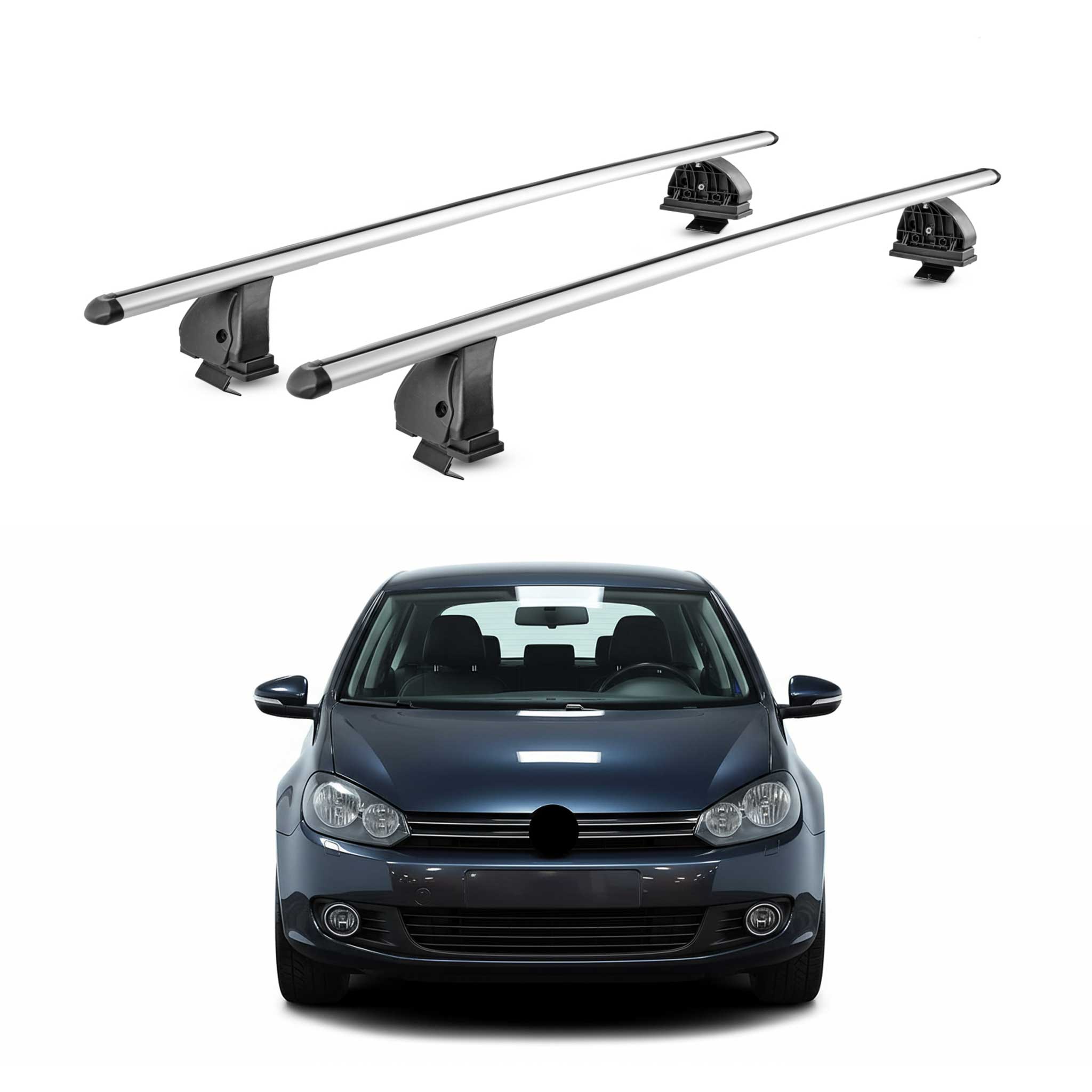 Barres de toit transversales Alu pour VW Golf mk6 HB Break 2008-2012 5Portes 2x