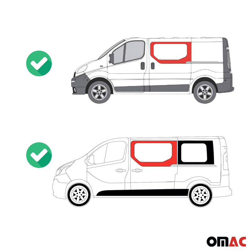 Fixe Vitre Porte pour Renault Trafic 2001-2014 L1 L2 Avant Gauche Coulissante