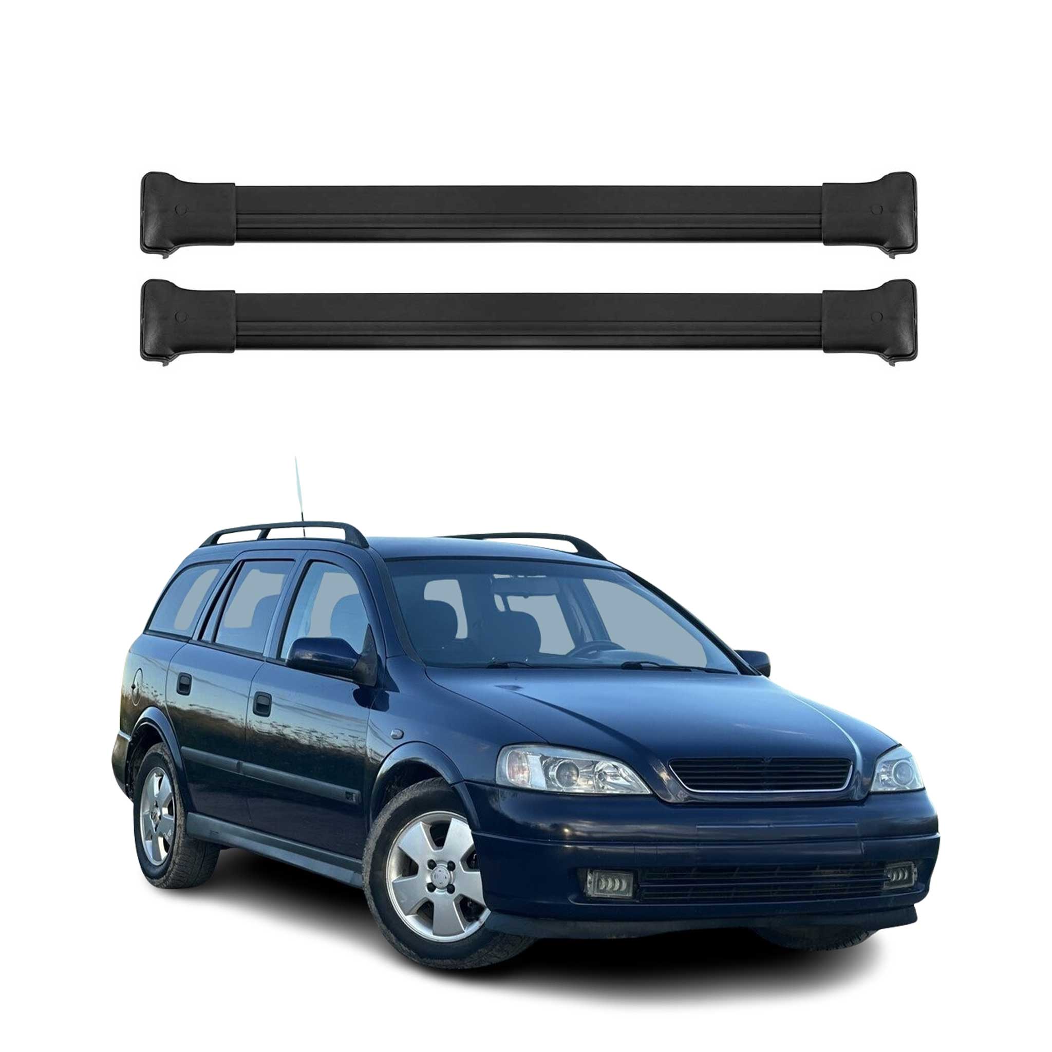 Barres de toit transversales pour Opel Astra G SW 1998-2004 Aluminium Noir