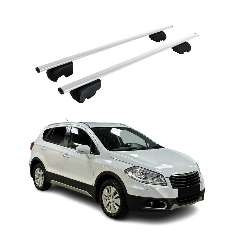 Barres de toit Transversales pour Suzuki SX4 S-Cross 2013-2021 ABE Fer Gris