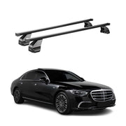 Barres de toit transversales pour Mercedes Classe S W223 2021-2026 Acier Noir 2x