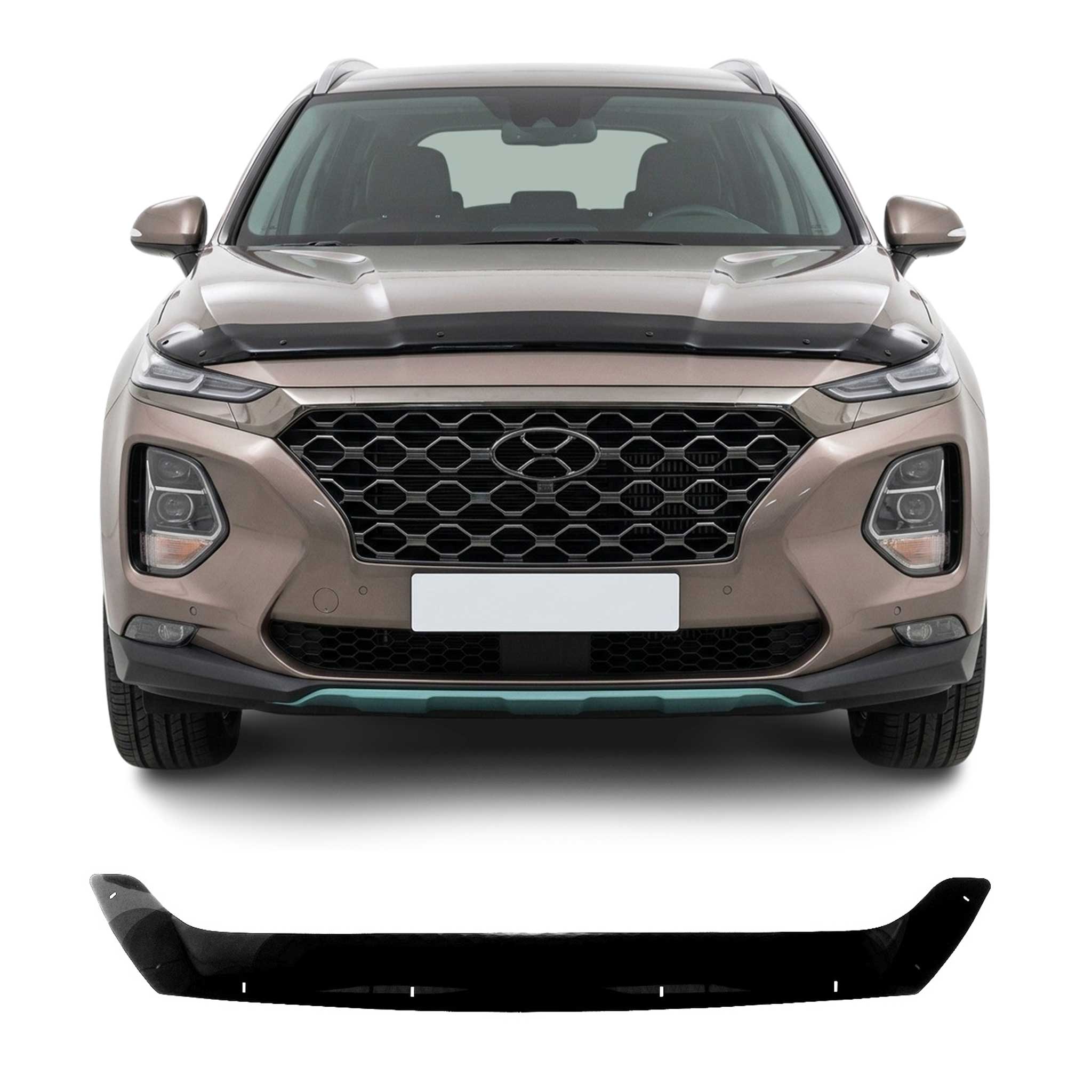 Deflecteurs d'air capot de voiture pour Hyundai Santa Fe 2018-21 Acrylique Noir