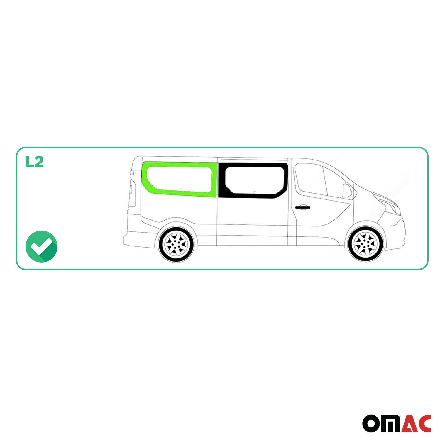 Vitre de Porte pour Renault Trafic 2014-2024 L2 Arrière Droit Verre fixe