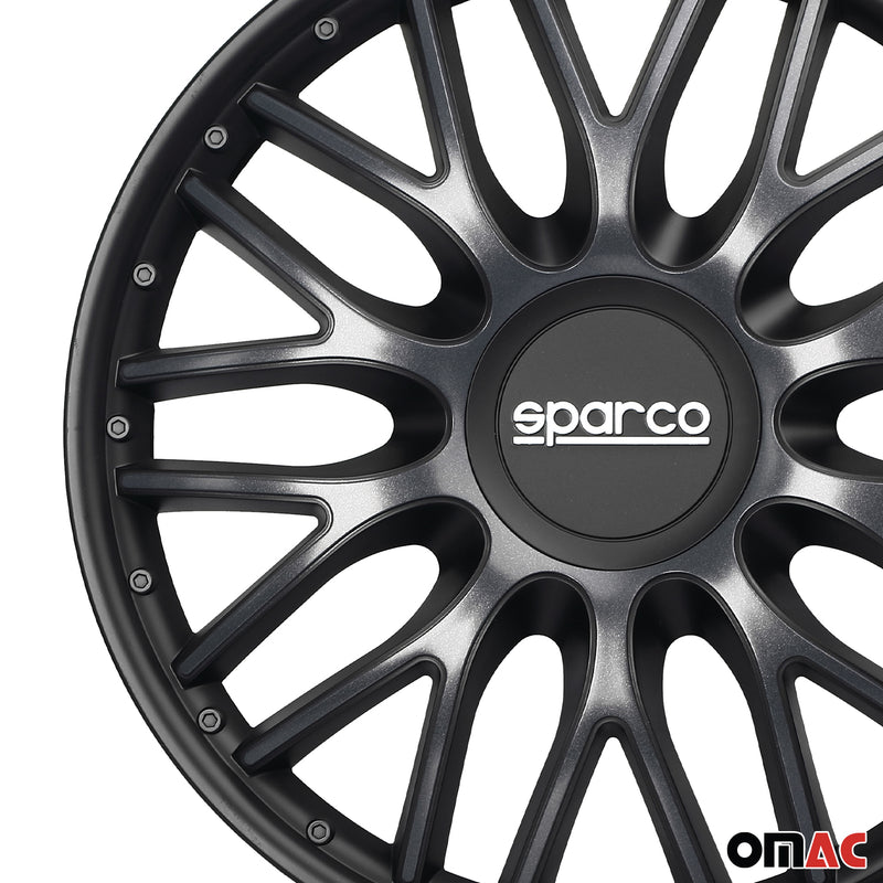 SPARCO Jeu Enjoliveurs de Roues 14 Pouces Gris