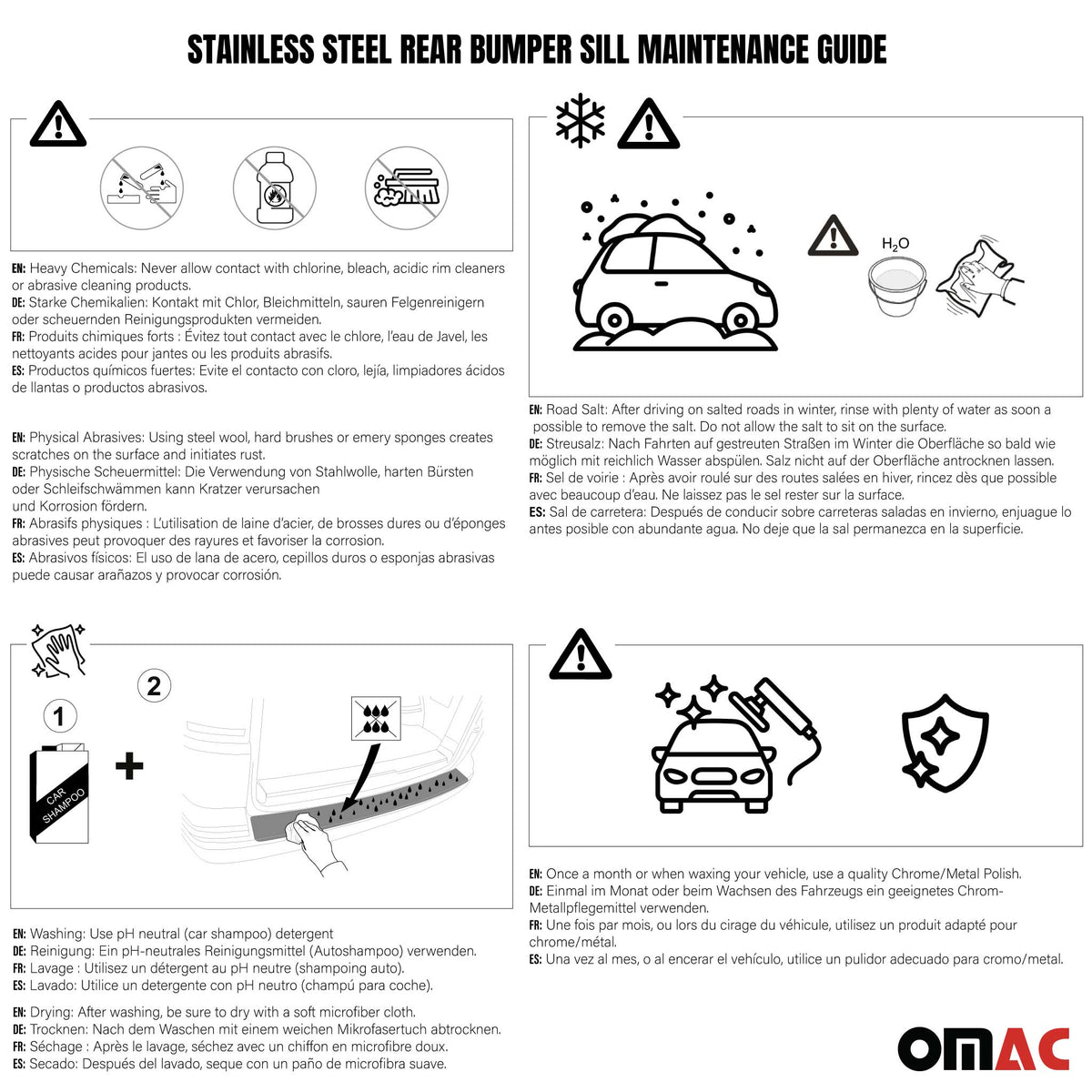 Protection de Pare-Chocs Arrière pour Audi Q2 2017-2026 Inox finition polie