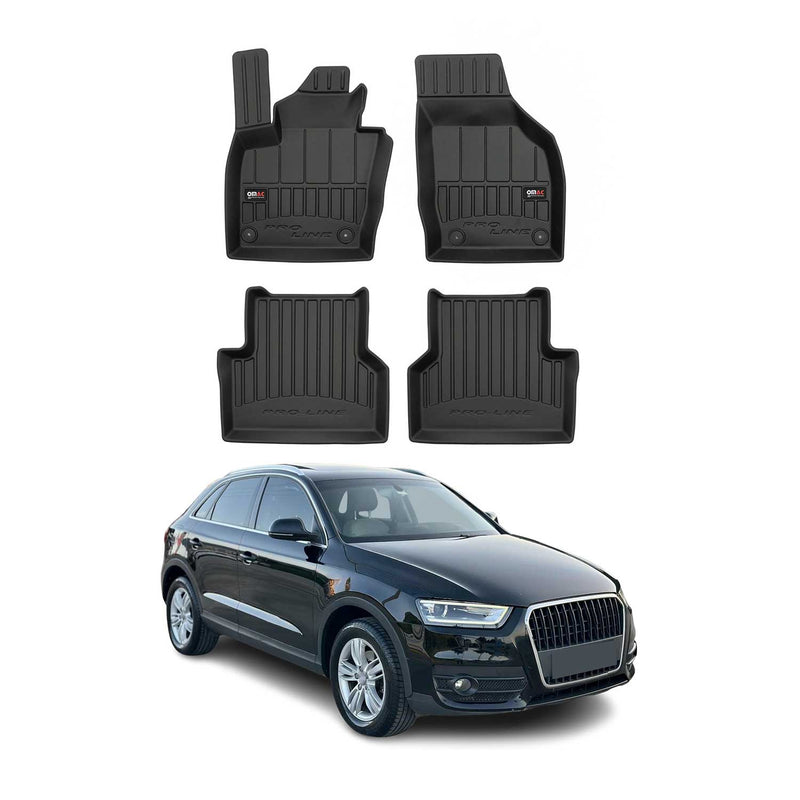 OMAC Tapis de sol caoutchouc pour Audi Q3 8U 2011-2018 Noir Premium