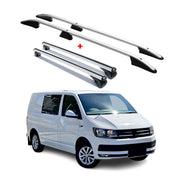 KIT Barres de toit trans+long pour VW T6 T6.1 Transporter 2015-2024 L1 Alu gris