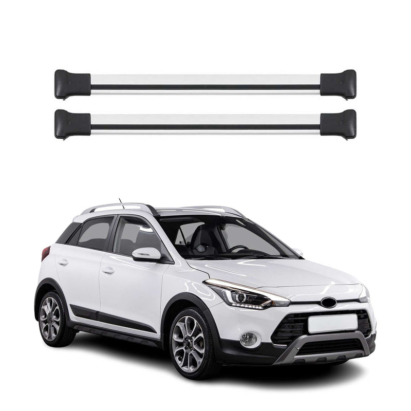 Barres de toit transversales pour Hyundai i20 Active Elite 2014-2020 Alu Gris