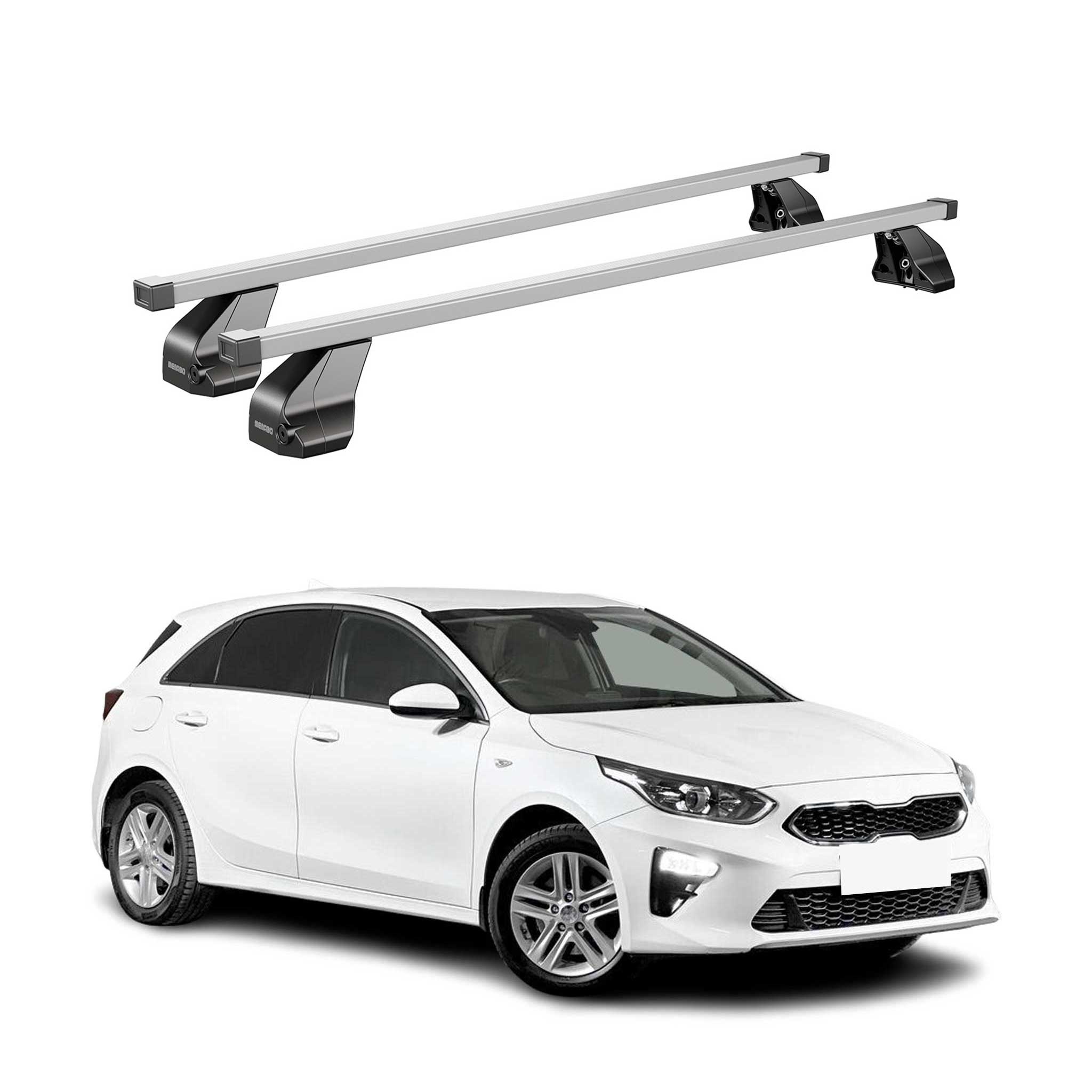 Barres de toit transversales pour Kia Ceed 2019-2026 Acier Gris