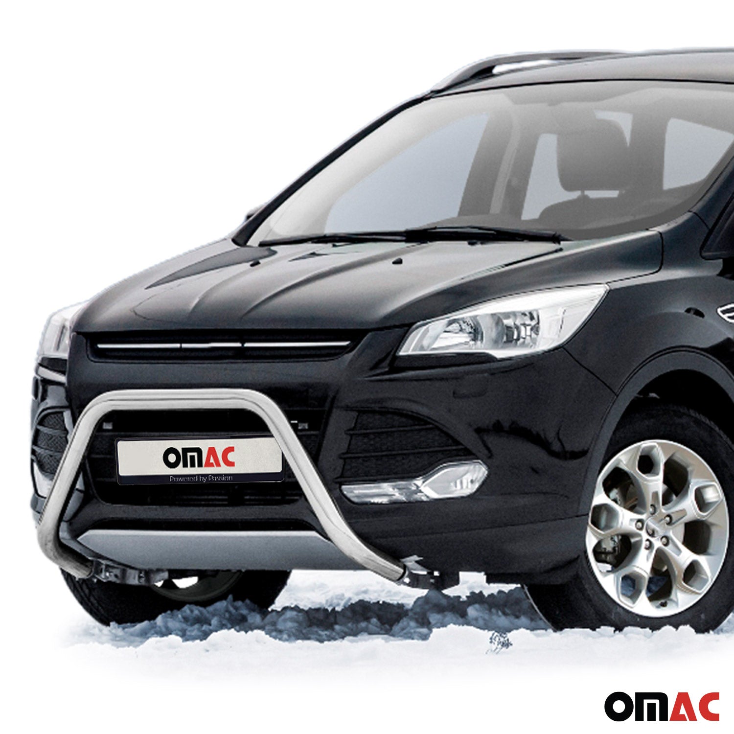 Pare-Buffle Avant Pour Ford Kuga II 2012-2017 Pre-FL Argent en Acier Inoxy
