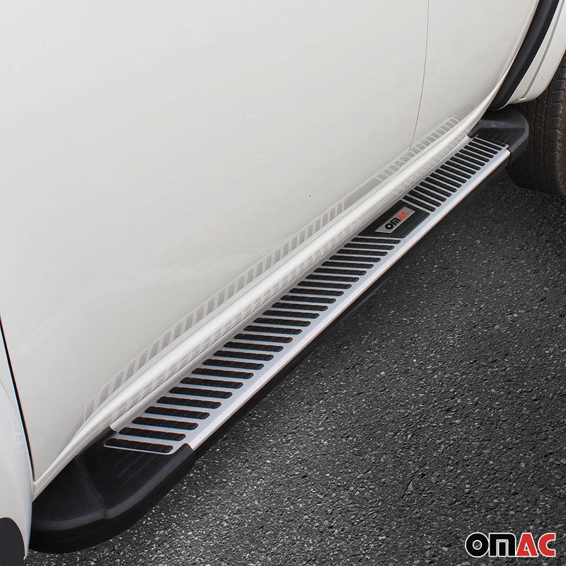 Marchepieds Latéraux pour Toyota Hilux Double Cab  2015-2025 Noir Gris Alu 2Pcs