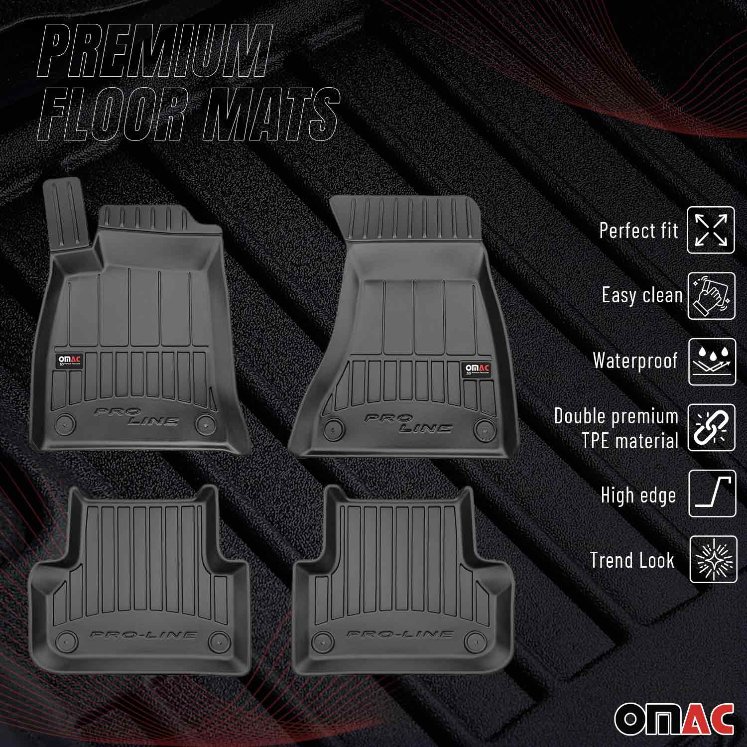 OMAC Tapis de sol caoutchouc pour Audi A4 Berline Break Allroad 2016-25 Premium