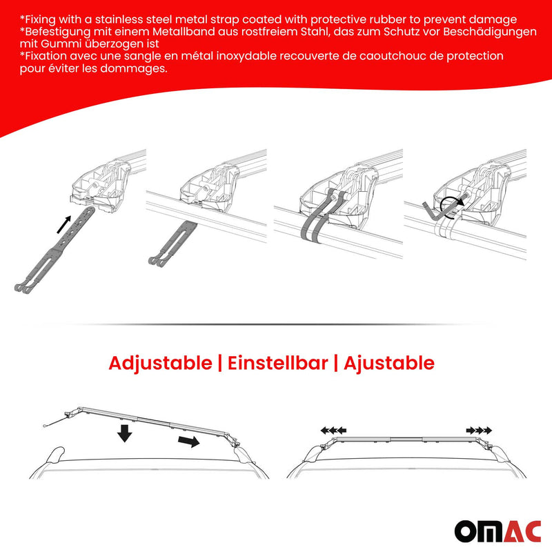 Barres transversales de toit ajustables pour Kia EV9 2023-2025 Alu Sliver ABE