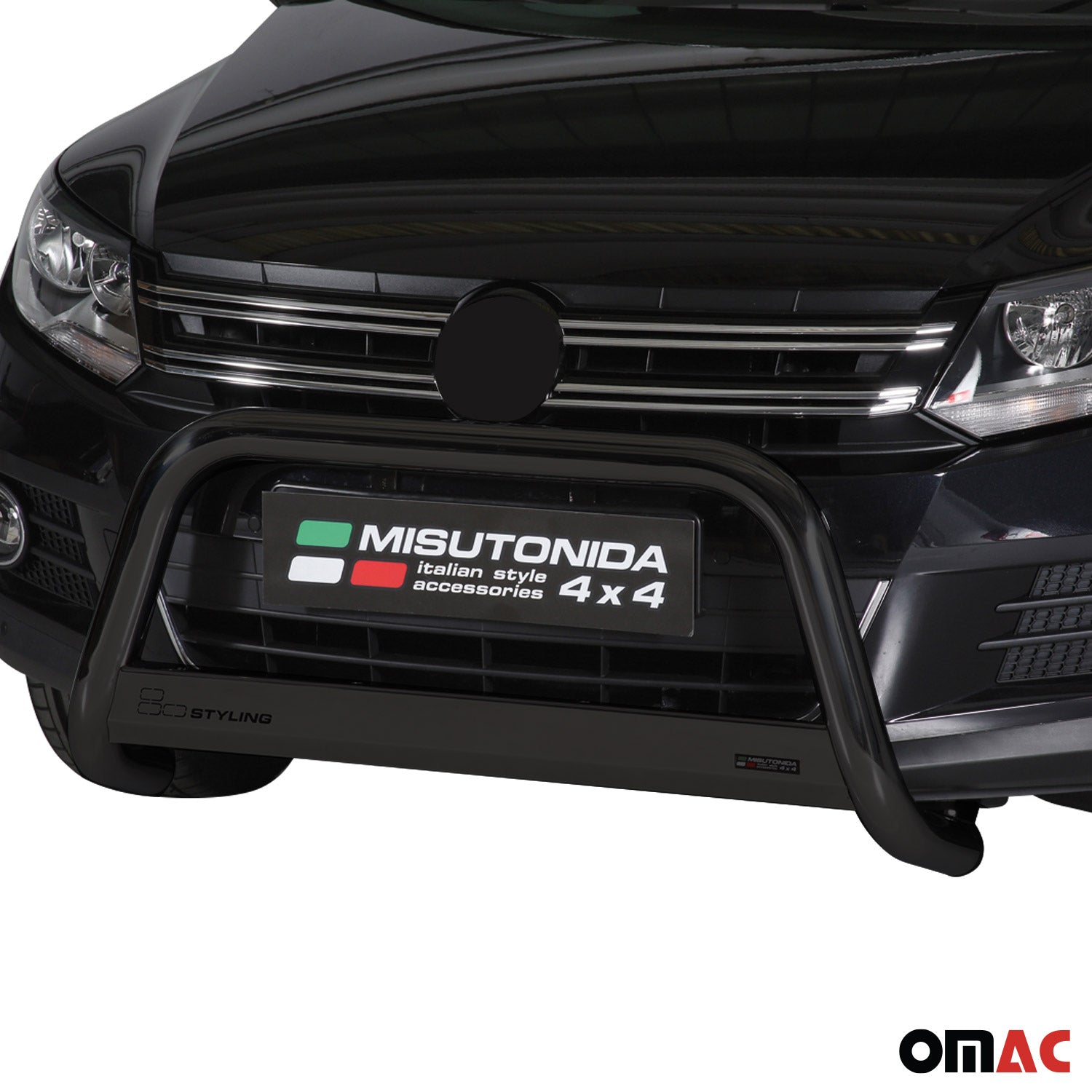Pare-buffle Avant pour VW Tiguan 2011-2016 FL 63mm en Acier Noir