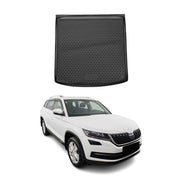 OMAC Tapis de coffre pour Skoda Kodiaq 2016-2021 sur mesure en caoutchouc Noir