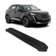 Marchepieds Latéraux pour Peugeot 2008 2019-2026 Aluminium Gris Noir 2Pcs