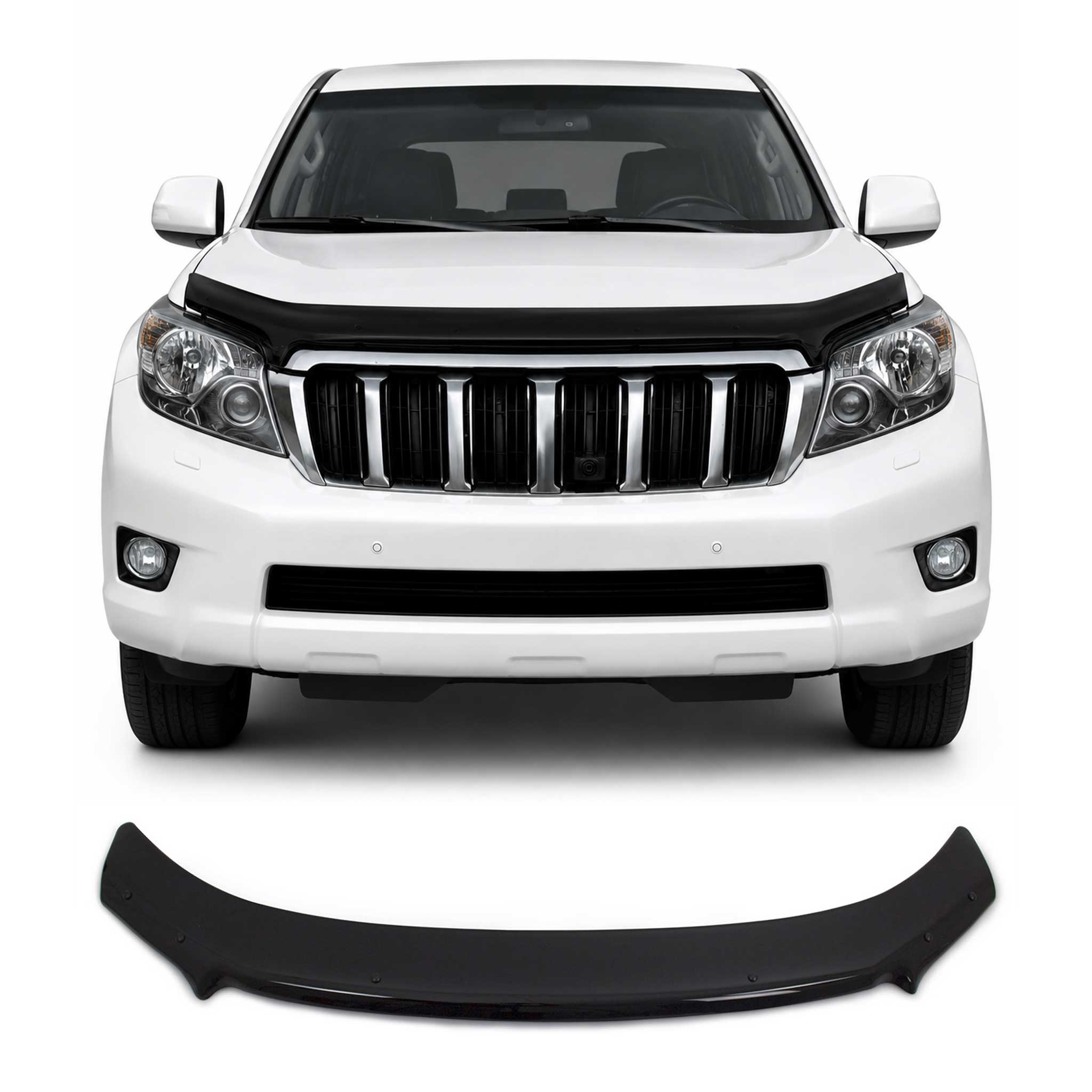 Deflecteurs d'air capot de voiture pour Toyota Land Cruiser Prado 2013-2017 Noir