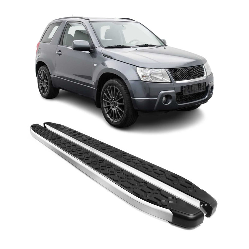 Marchepieds Latéraux pour Suzuki Grand Vitara 2006-2015 Gris Noir Alu 3Porte 2x