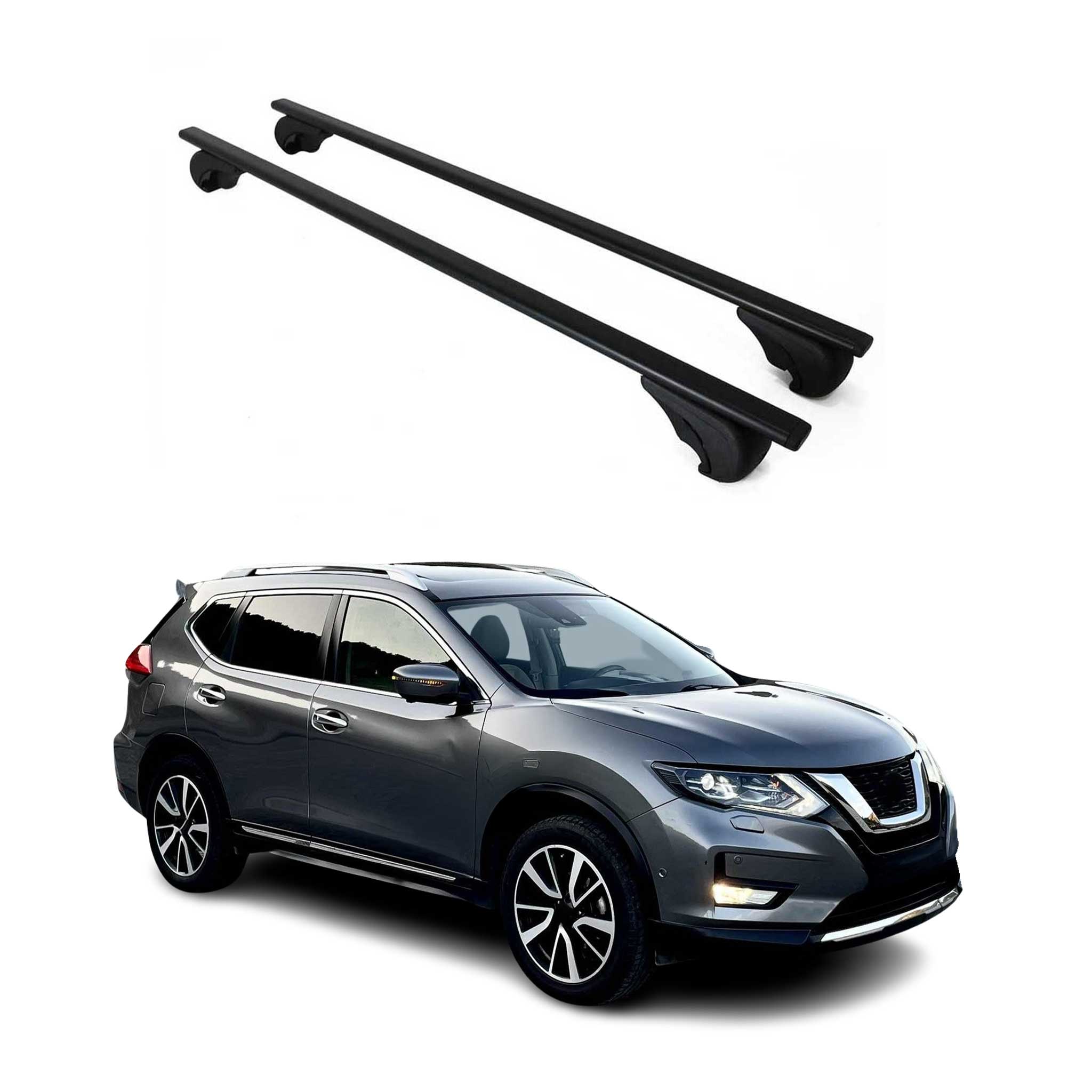 Barres de toit Transversales pour Nissan X-Trail 2014-2021 Fer Noir
