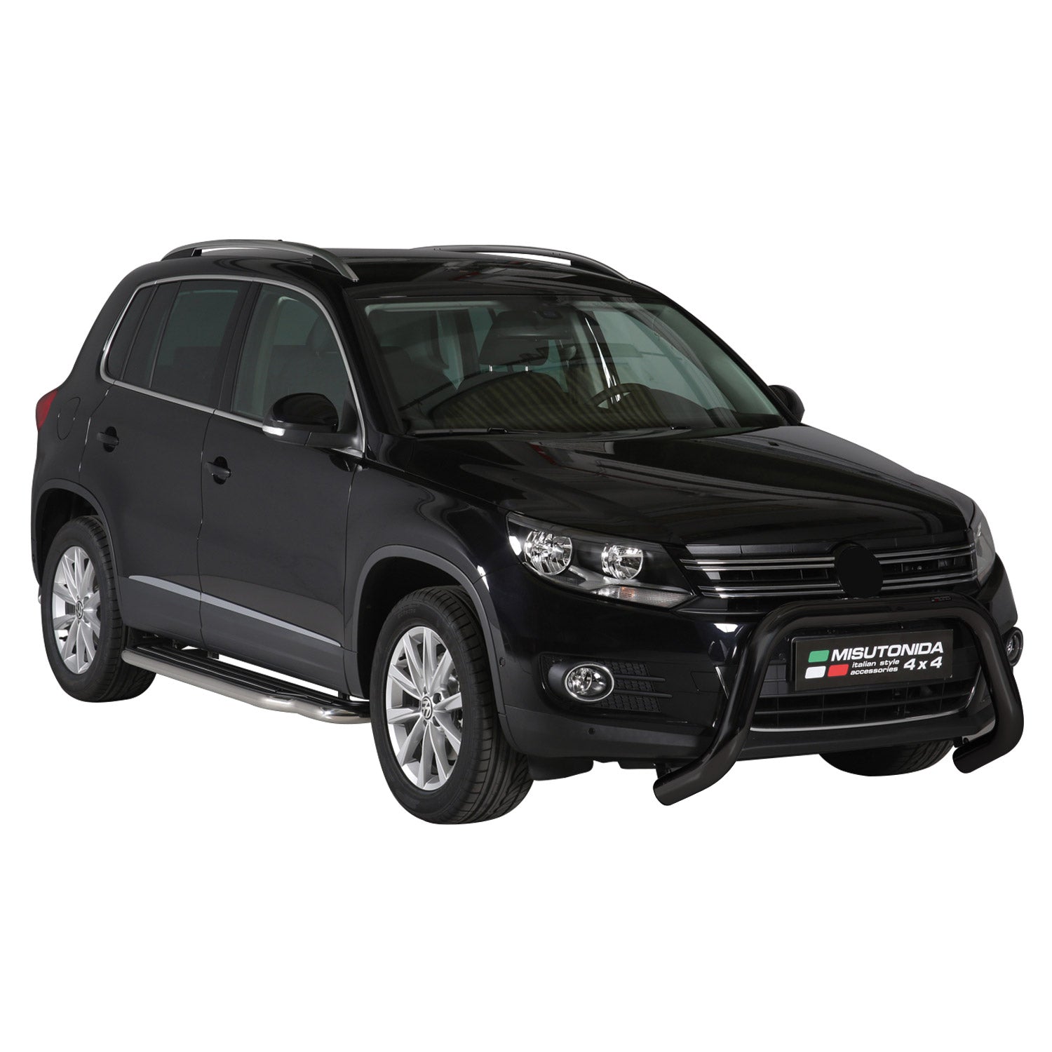 Pare-buffle Avant pour VW Tiguan 2011-2016 FL 76mm en Acier Noir