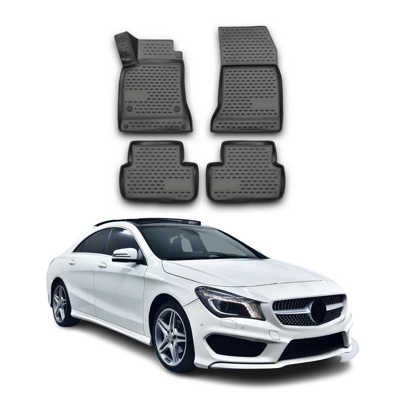 Tapis de Sol pour Mercedes Classe CLA C117 2013-2019 Caoutchouc TPE Noir