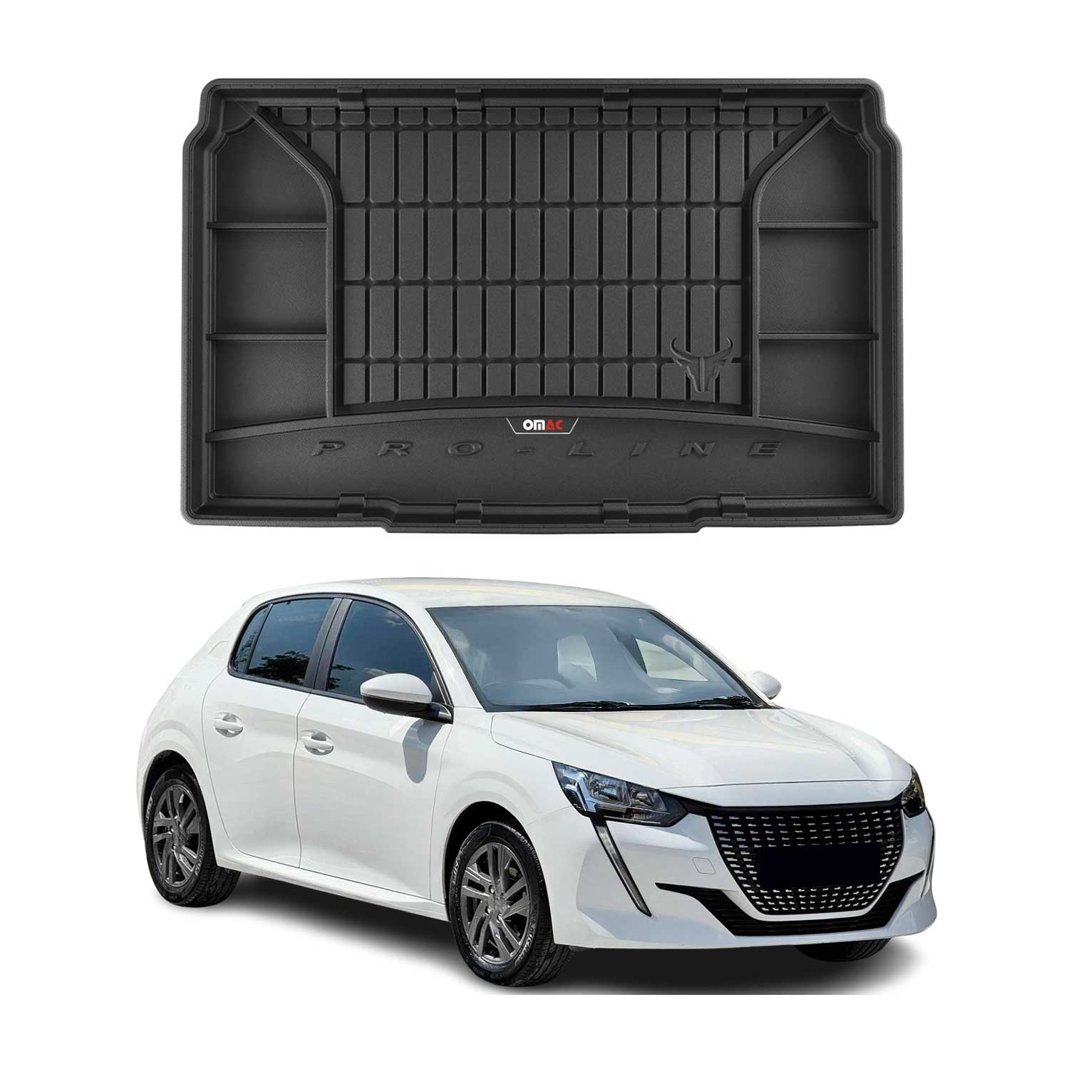 Tapis de Coffre pour Peugeot 208 2019-2022 TPE Noir