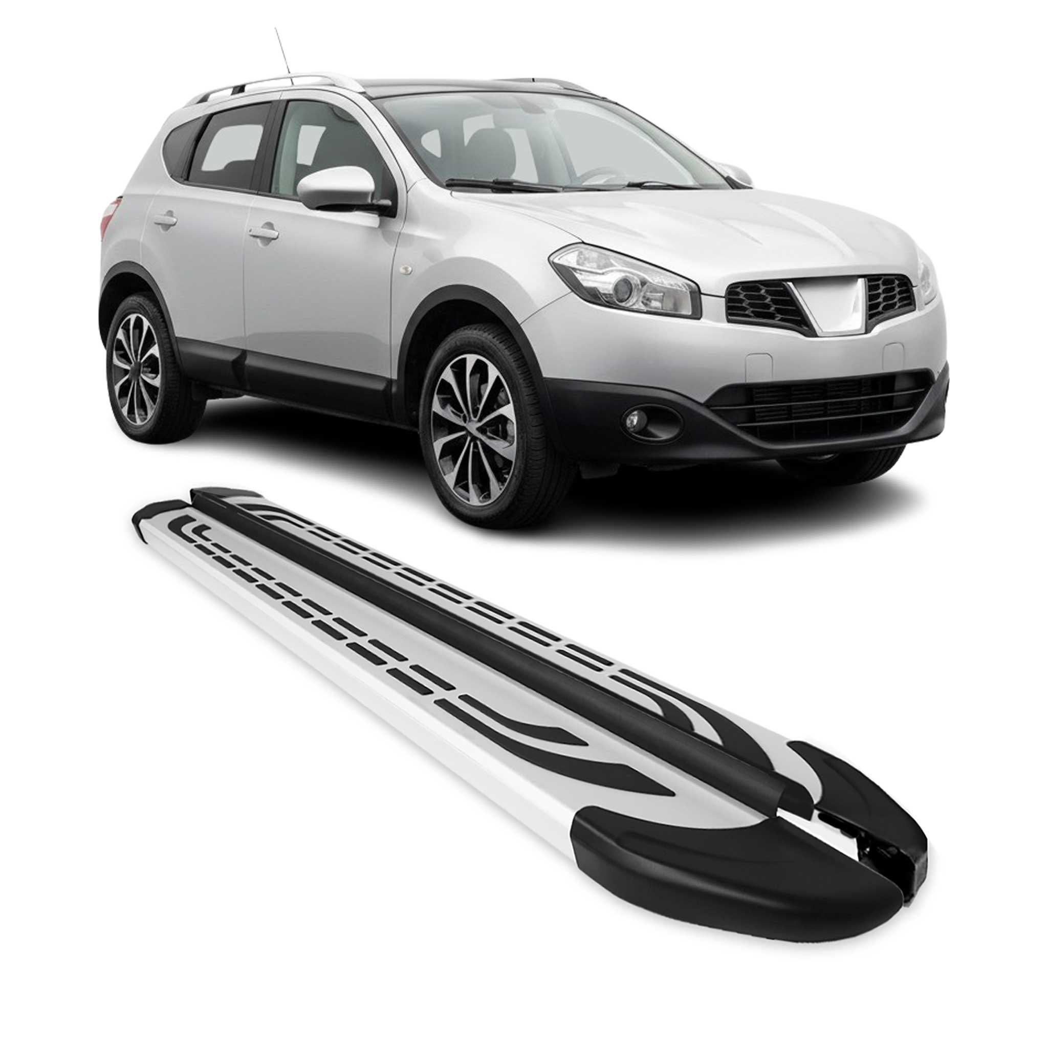Marchepieds Latéraux pour Nissan Qashqai J10 2006-2014 Alu 2Pcs