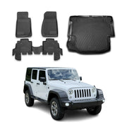 Kit Tapis de sol et coffre pour Jeep Wrangler 2007-2017 en Caoutchouc TPE Noir