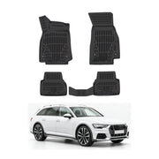 Tapis de sol pour Audi A6 A7 2018-2024 Noir 3D en Caoutchouc TPE 4Pcs