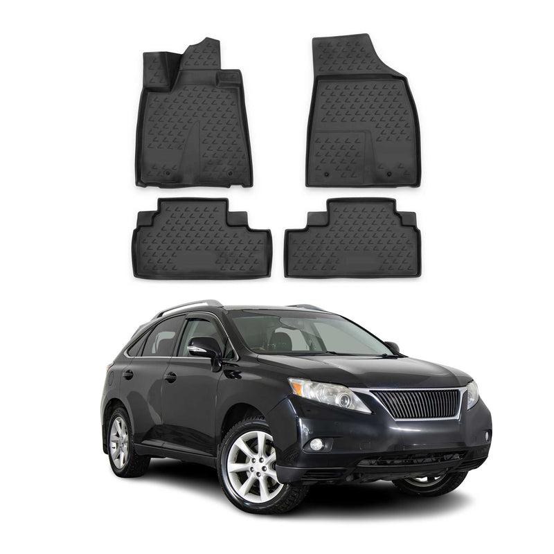 OMAC Tapis de sol pour Lexus RX350 2009-2012 TPE en caoutchouc 3D Noir 4Pcs