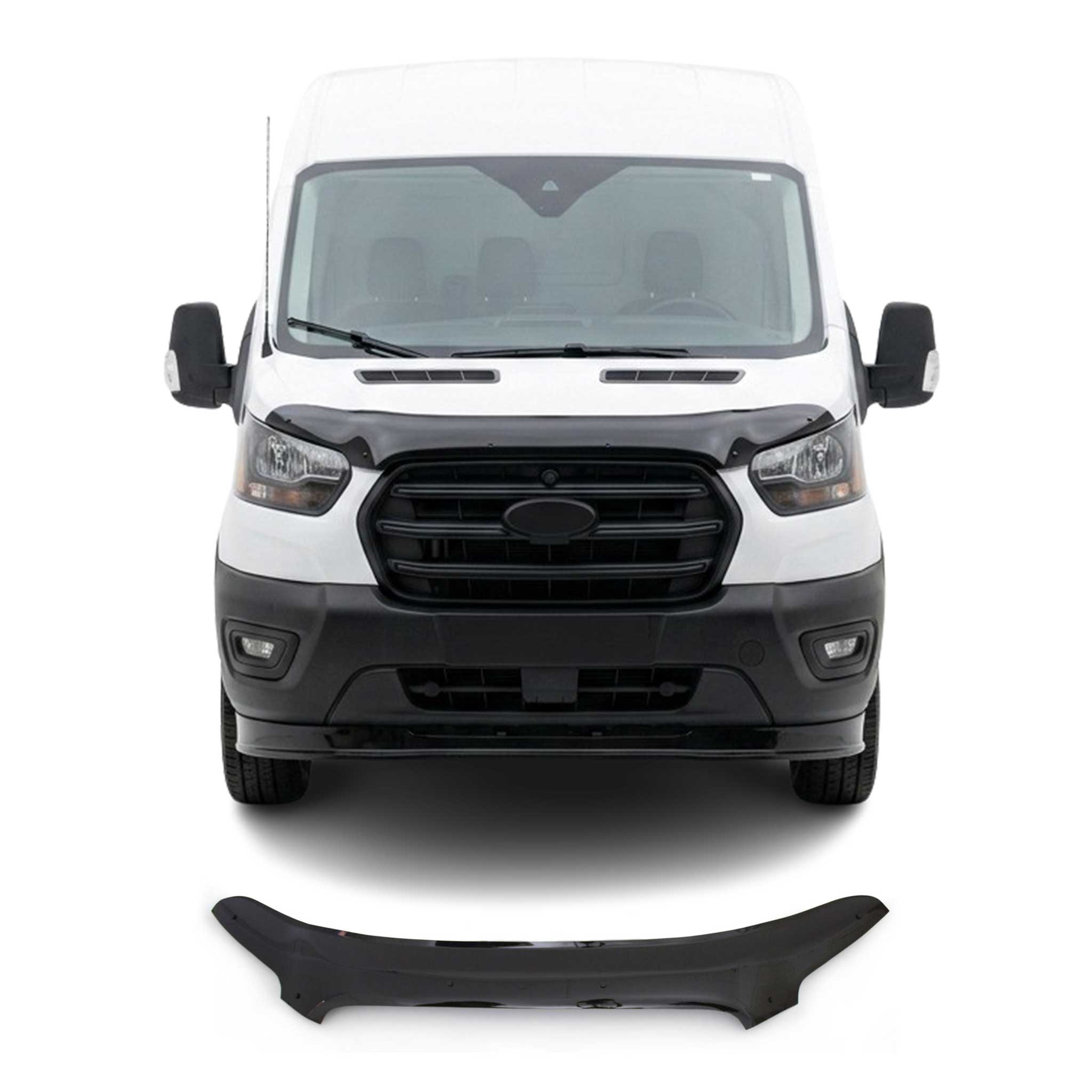 2014-2019 Ford Transit PRE-FL Déflecteur de Capot en Acrylique Noir