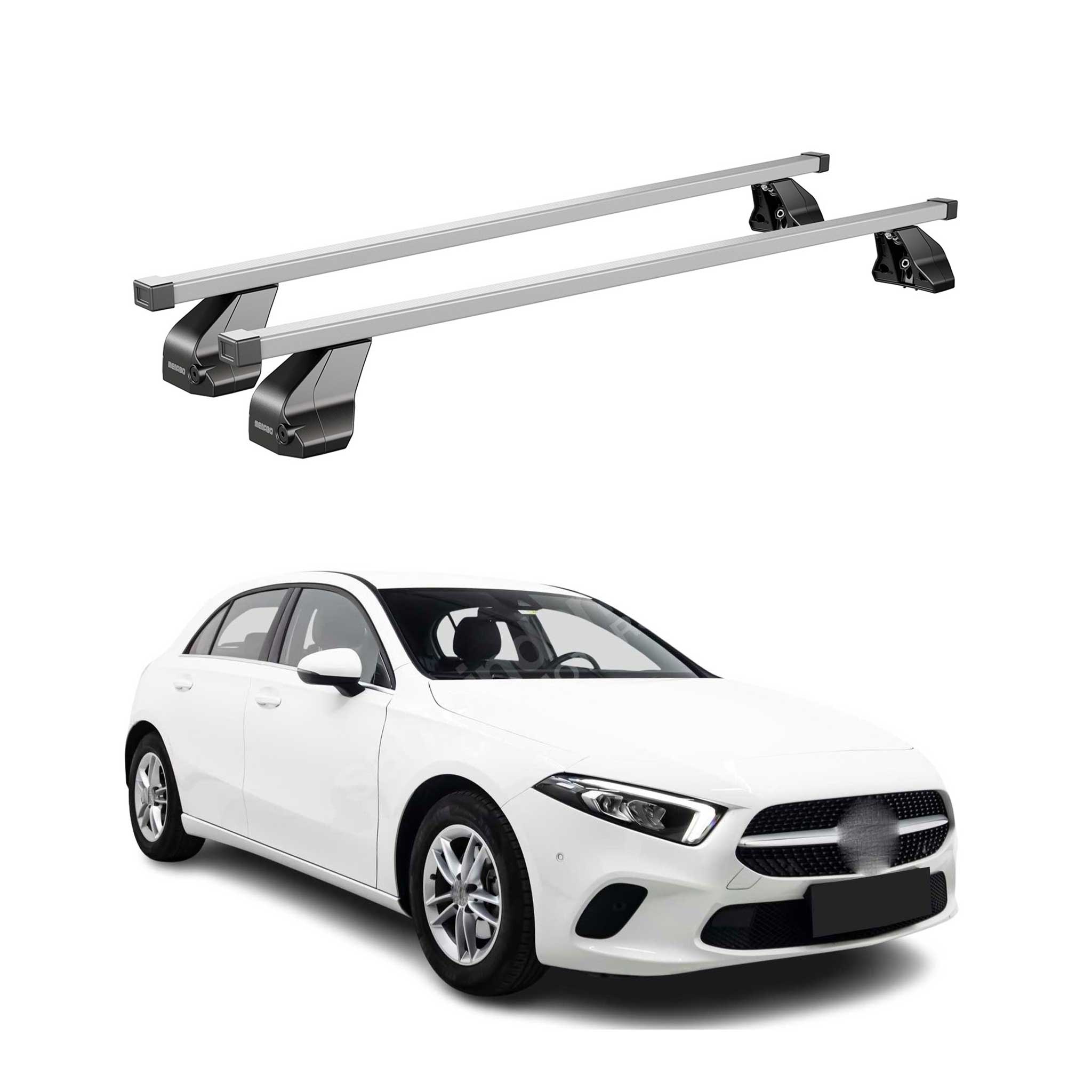 Barres de toit transversales pour Mercedes Classe A W177 2018-2026 Gris