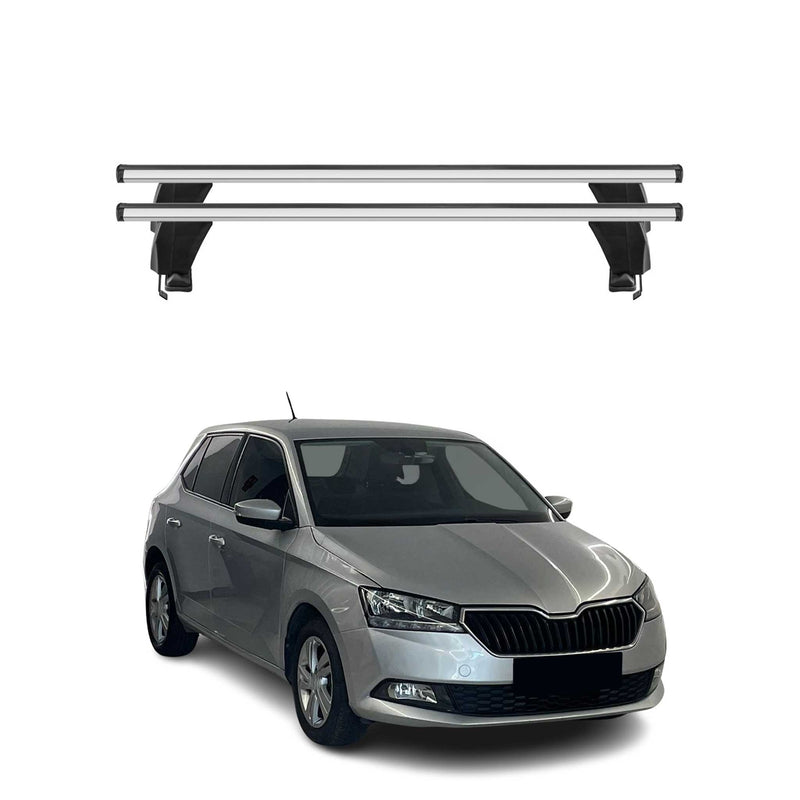 Menabo Barres de toit Transversales pour Skoda Fabia III 2015-2020 Alu Gris ABE
