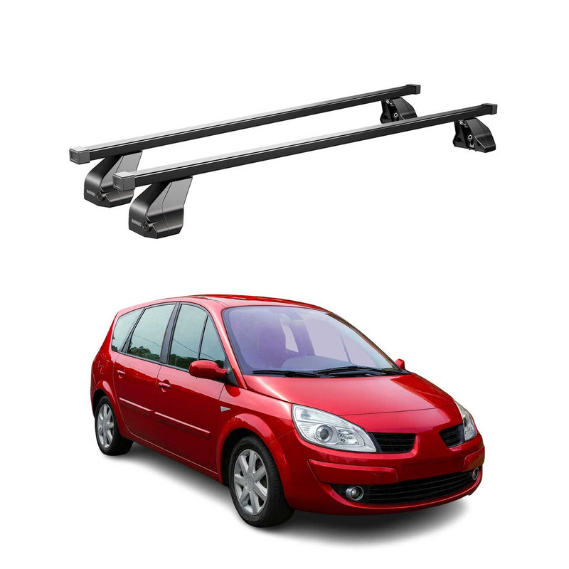Barres Transversales Menabo pour Renault Grand Scenic II 2003-2008 Noir