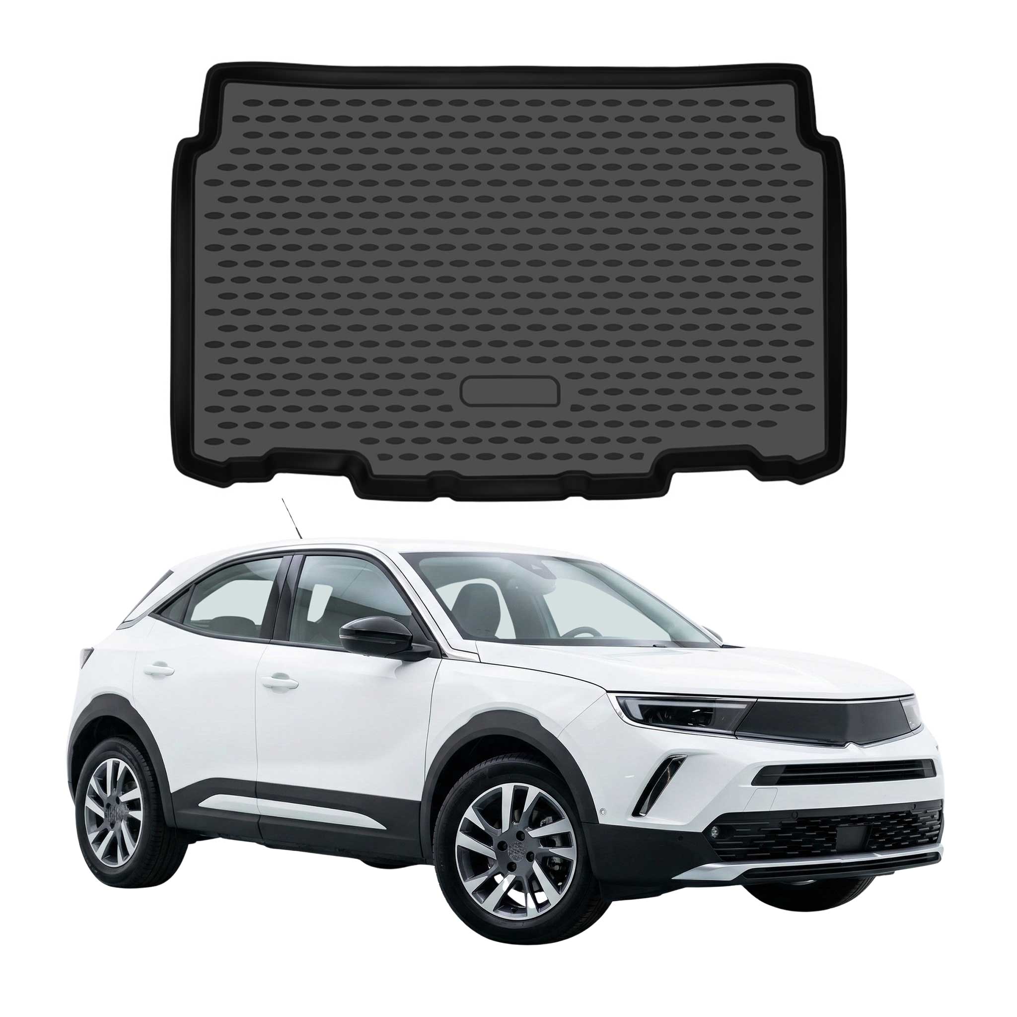 OMAC Tapis de coffre pour Opel Mokka II 2021-2026 inférieur caoutchouc TPE Noir