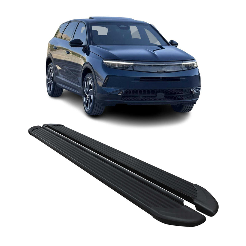 2024-2025 Opel Grandland II Marchepieds Latéraux pédale Aluminium Noir 2Pcs