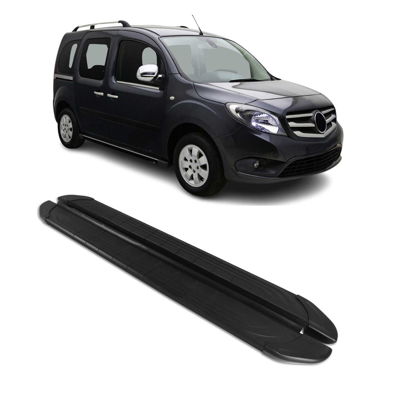 Marchepieds Latéraux pédale pour Mercedes Citan 2012-2021 2Pcs Aluminium Noir