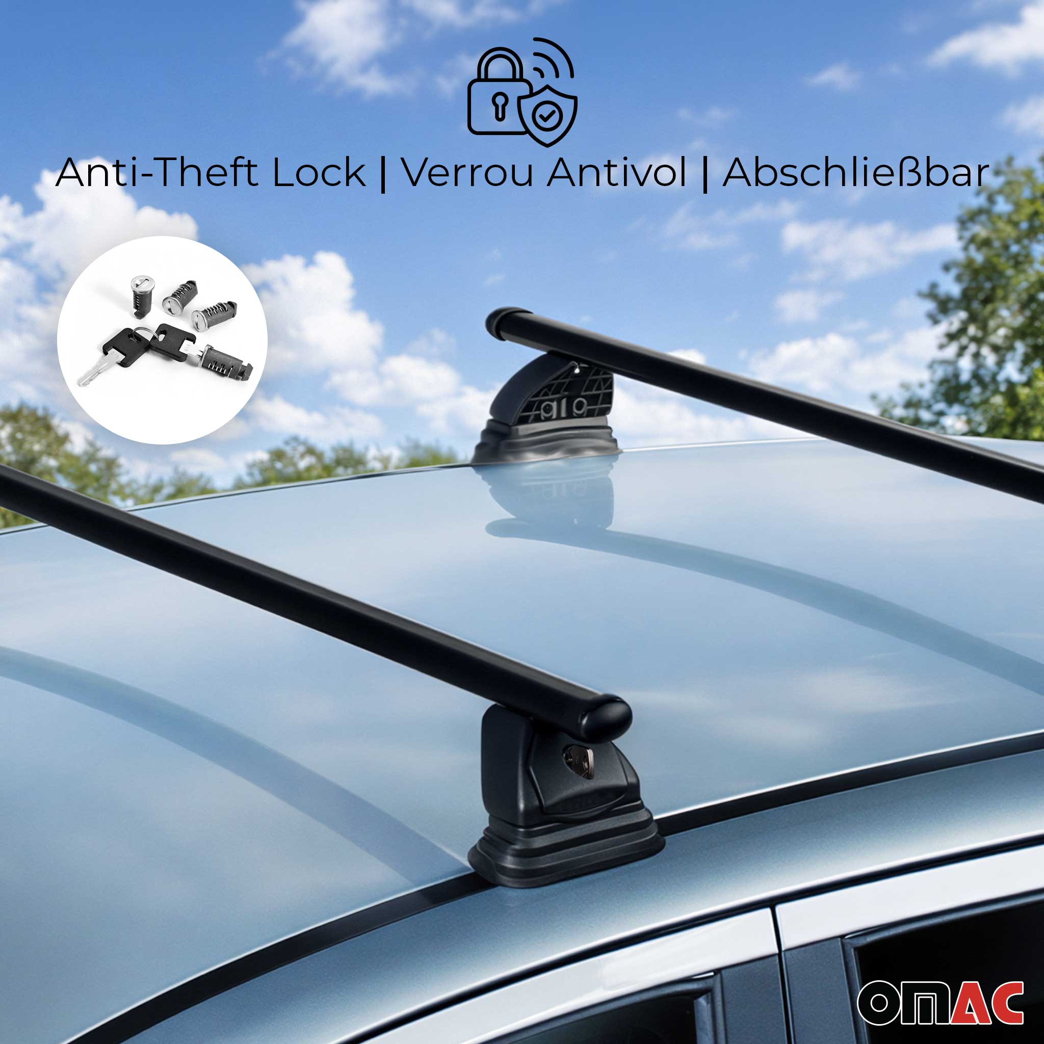 Barres de toit transversales acier pour Kia Cee'd II 2012-2018 TÜV 75 kg Noir 2x