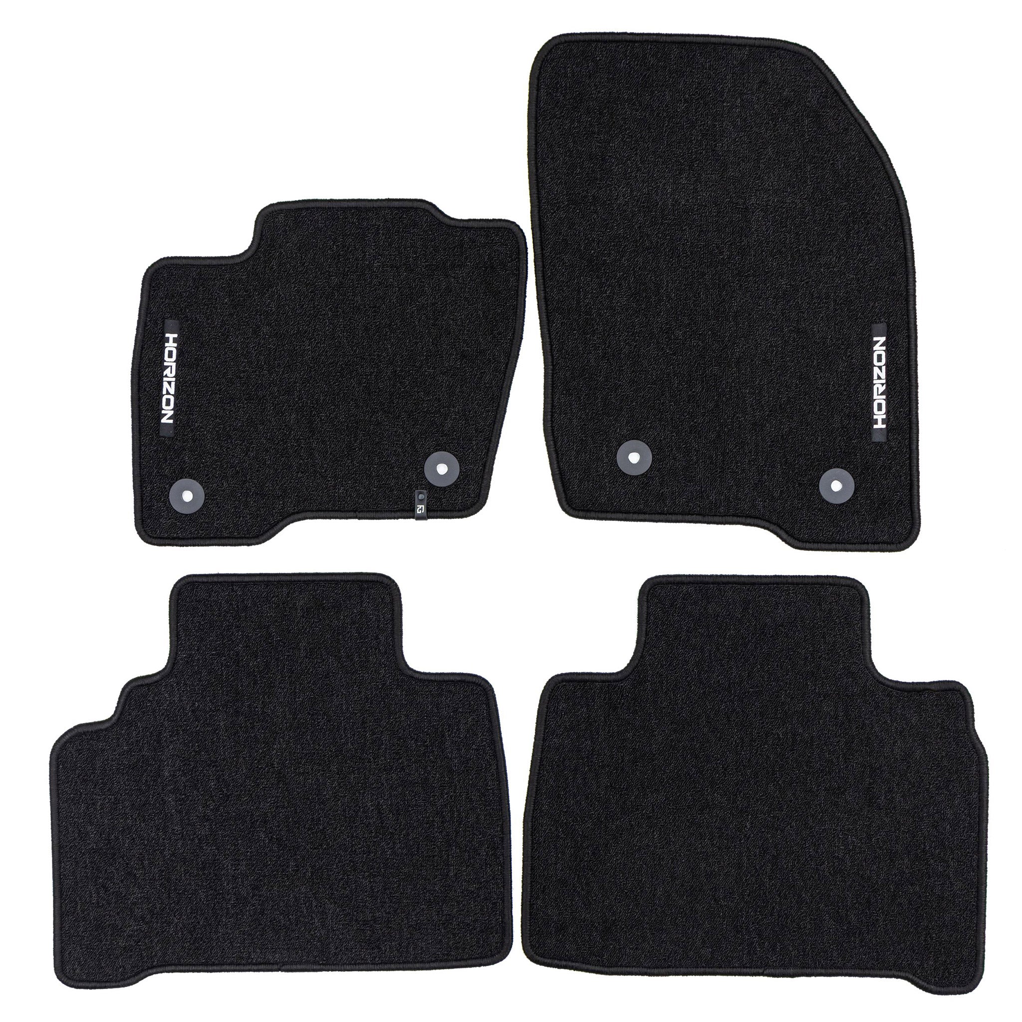 Tapis de sol pour Ford Galaxy III 2015-2023 / S-Max II 2014-23 Velours Noir 4Pcs